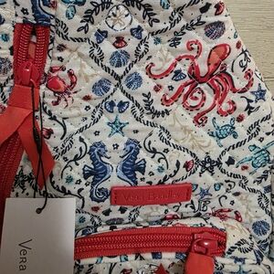 Vera Bradley Quilted Sea Life Backpack - Red & Turquoise Accents